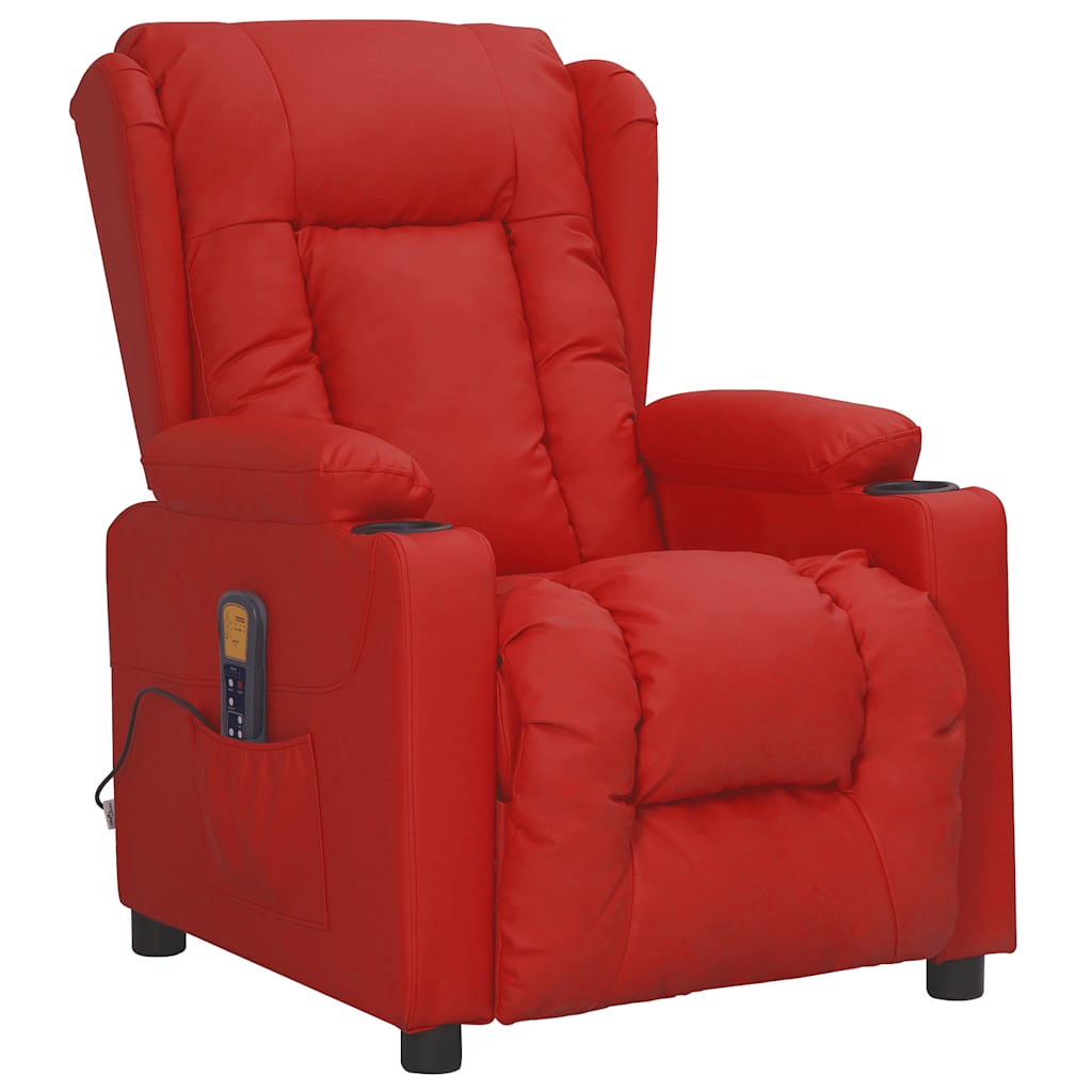 Massagesessel Weinrot Kunstleder