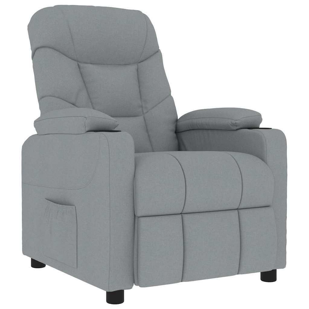 Massagesessel Hellgrau Stoff