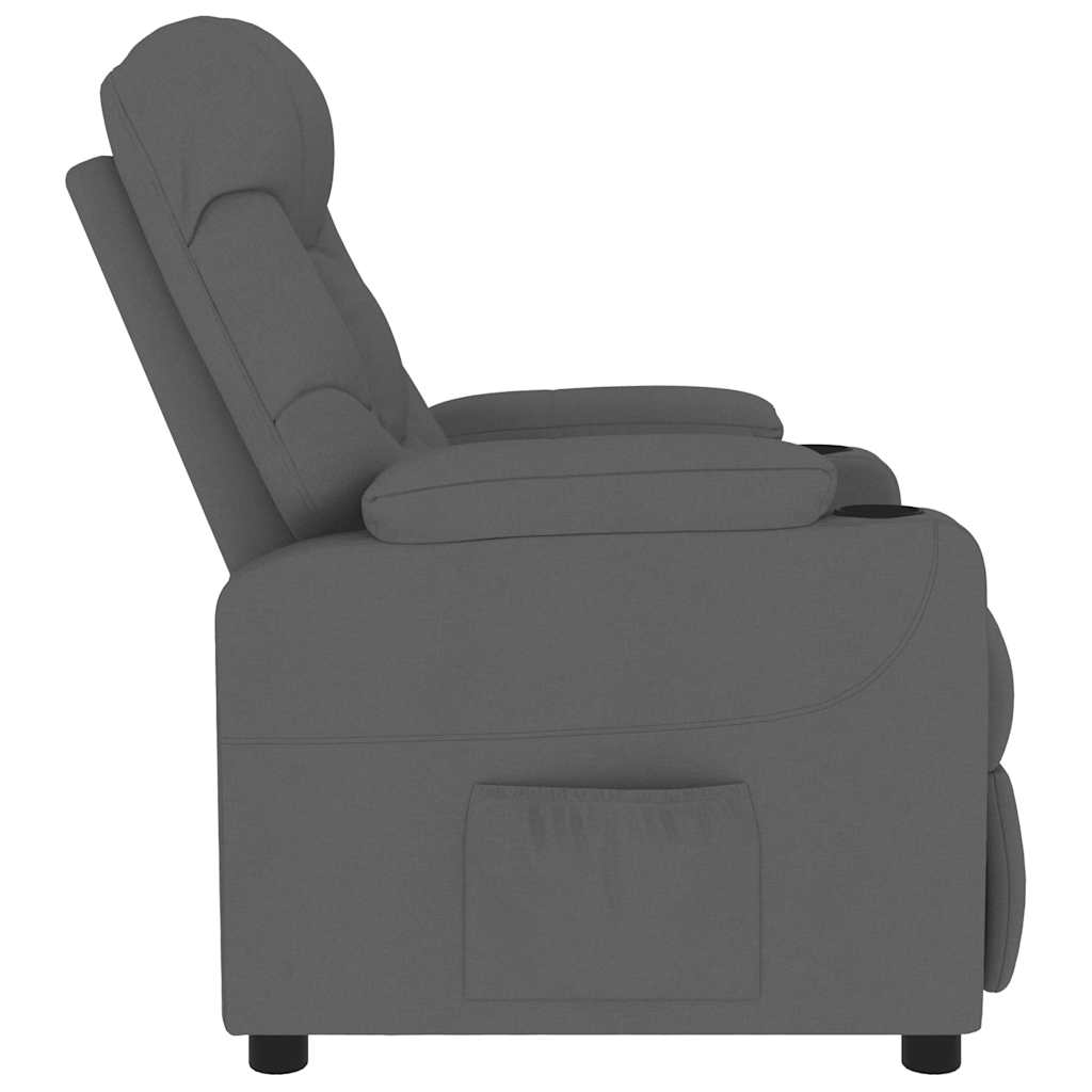 Massagesessel Dunkelgrau Stoff