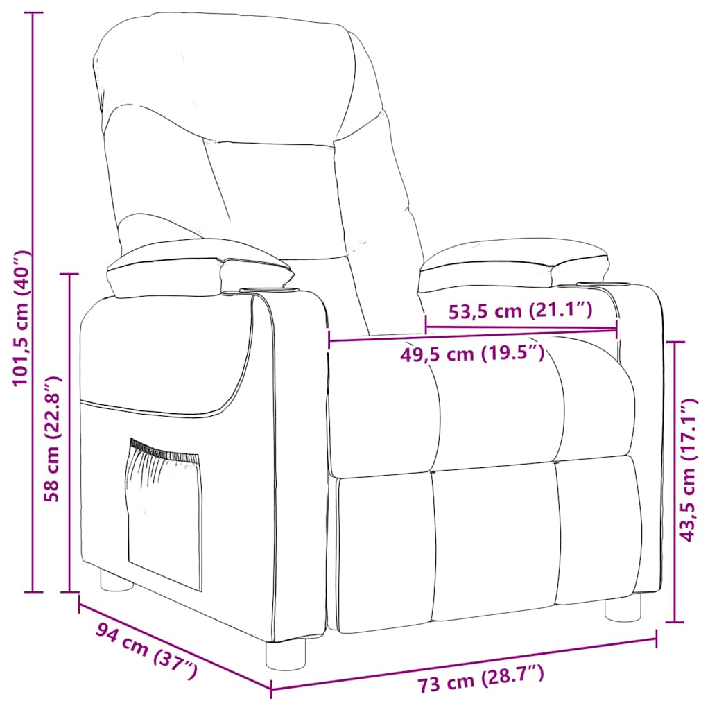 Massagesessel Dunkelgrau Stoff