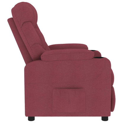 Massagesessel Weinrot Stoff