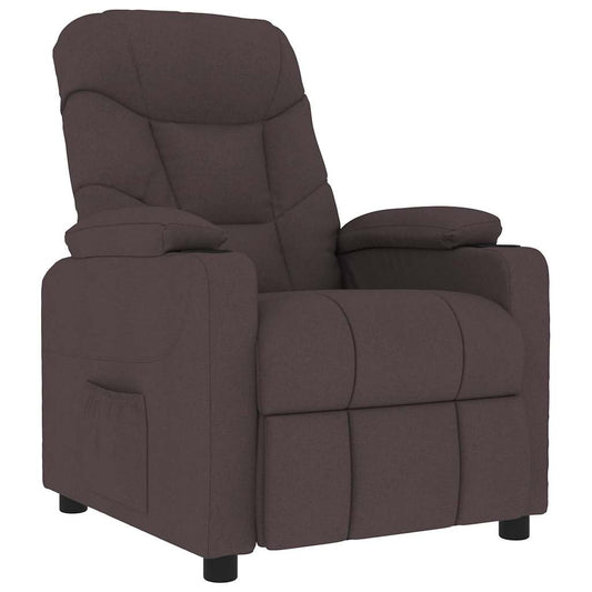 Massagesessel Dunkelbraun Stoff