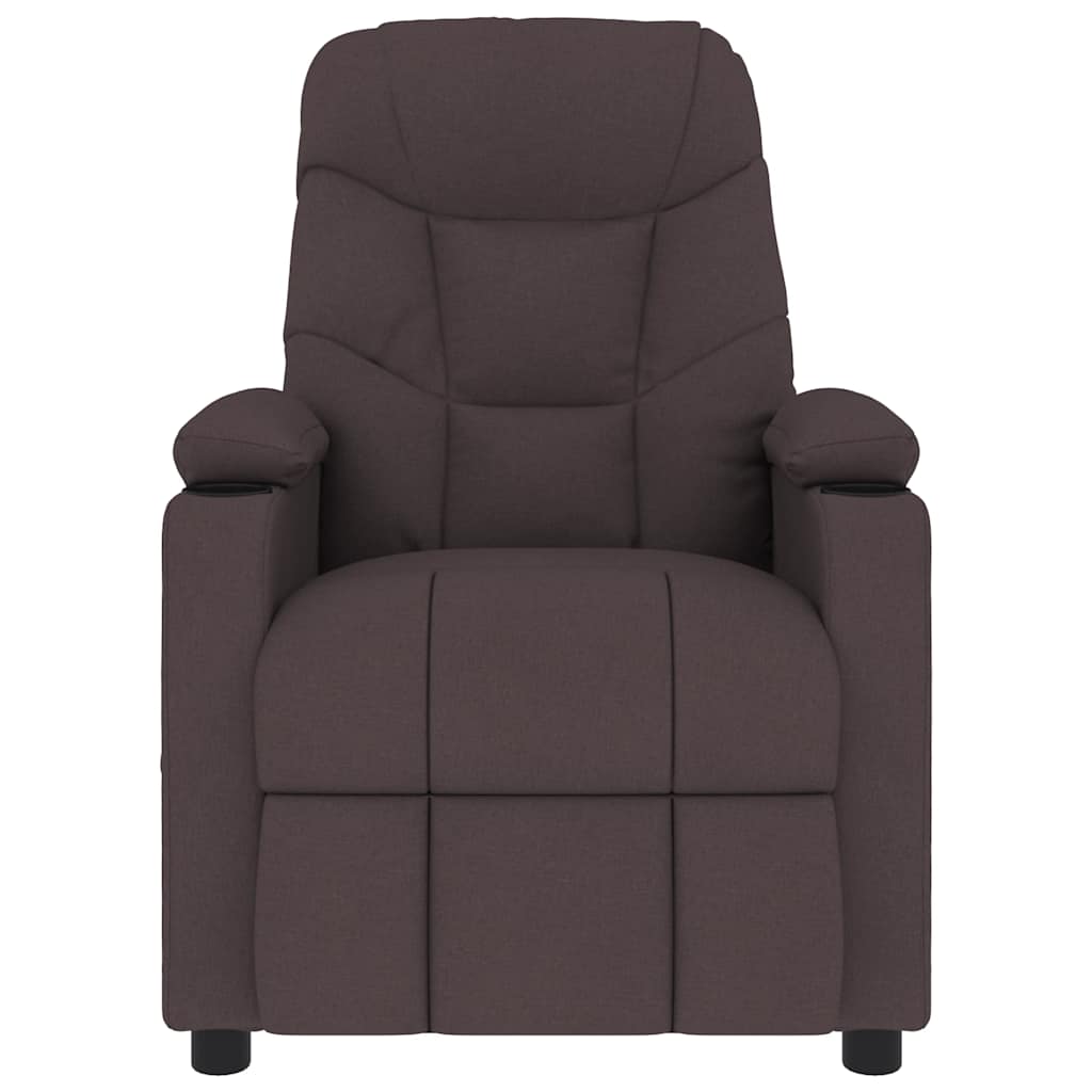 Massagesessel Dunkelbraun Stoff