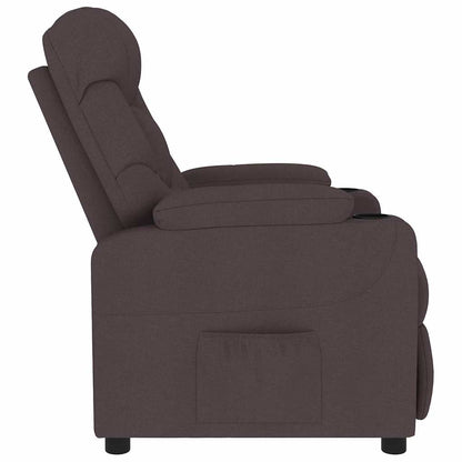 Massagesessel Dunkelbraun Stoff