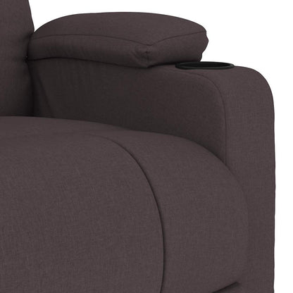 Massagesessel Dunkelbraun Stoff