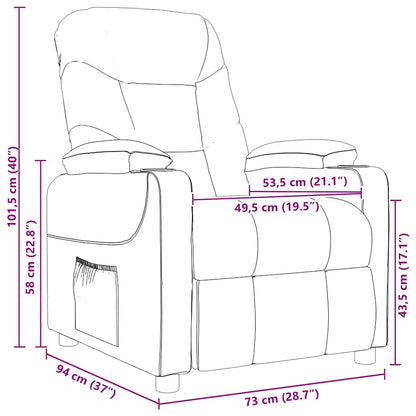 Massagesessel Dunkelbraun Stoff