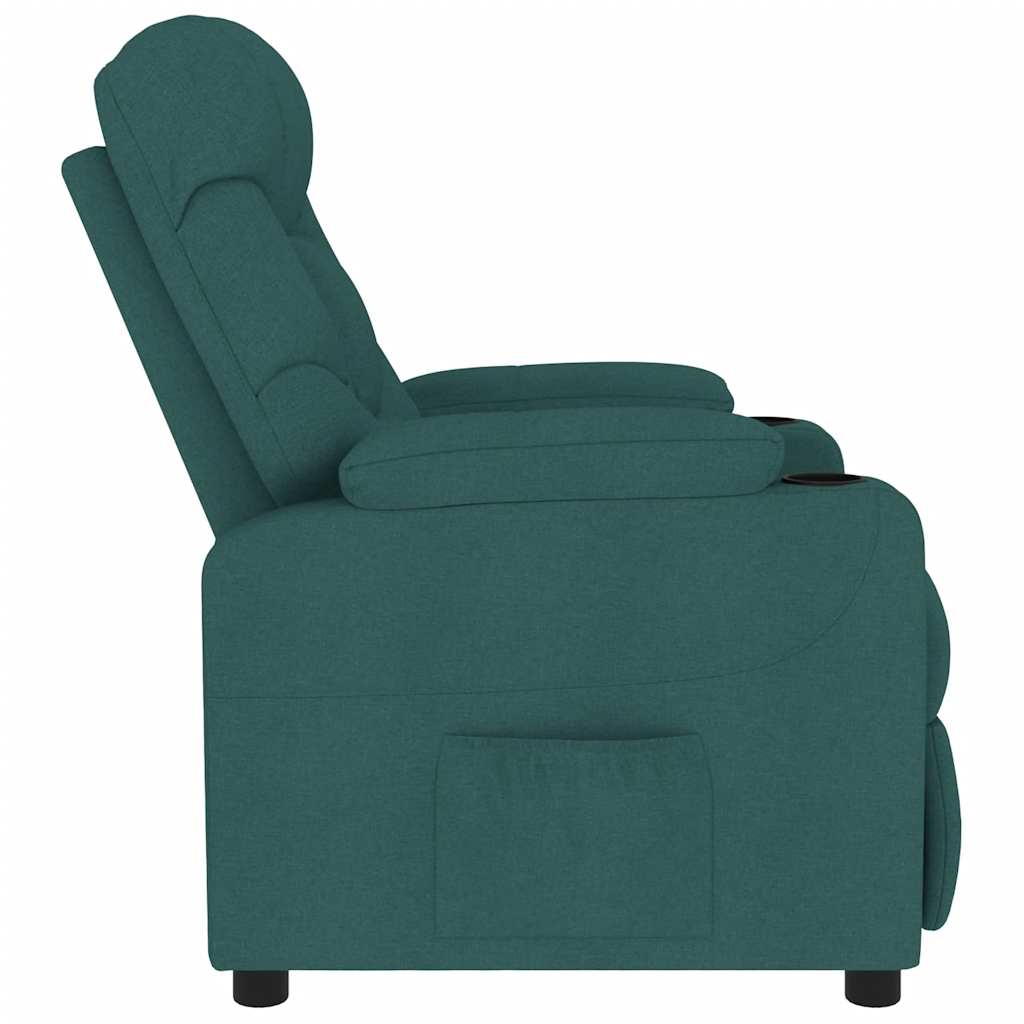 Massagesessel Dunkelgrün Stoff