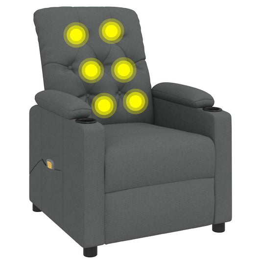 Massagesessel Dunkelgrau Stoff