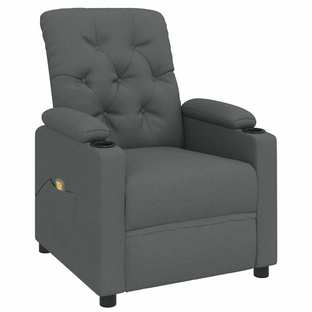 Massagesessel Dunkelgrau Stoff