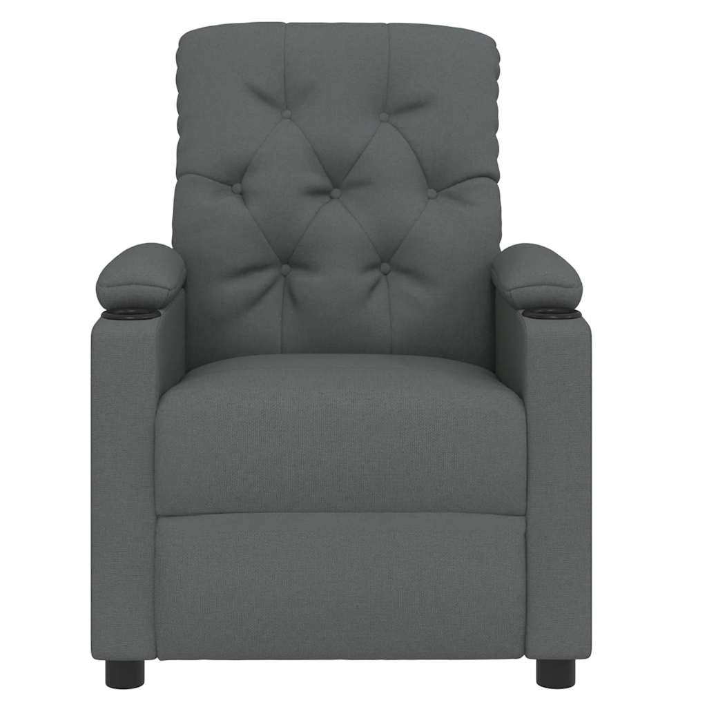 Massagesessel Dunkelgrau Stoff