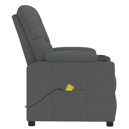Massagesessel Dunkelgrau Stoff