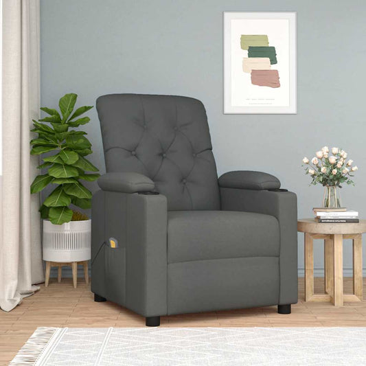 Massagesessel Dunkelgrau Stoff