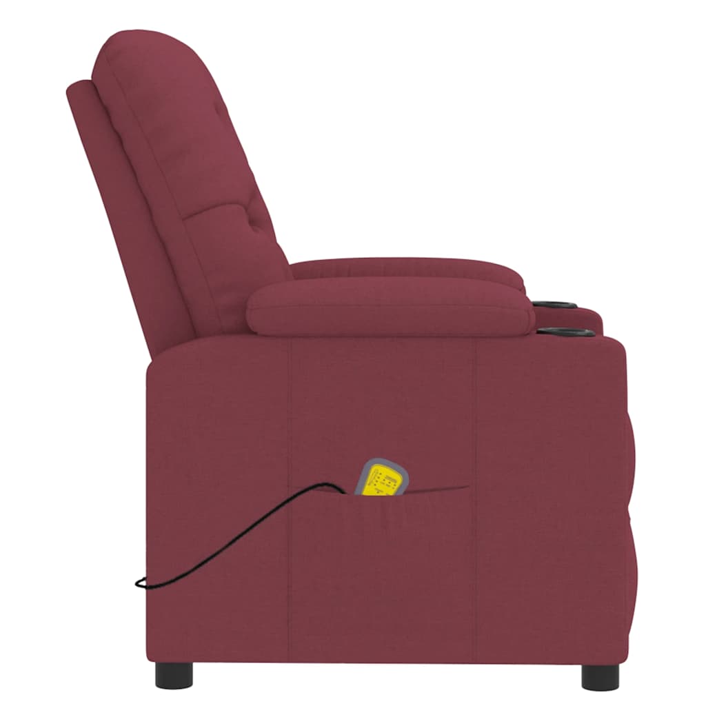 Massagesessel Weinrot Stoff