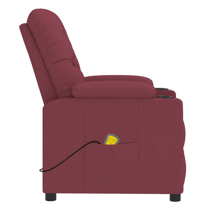 Massagesessel Weinrot Stoff