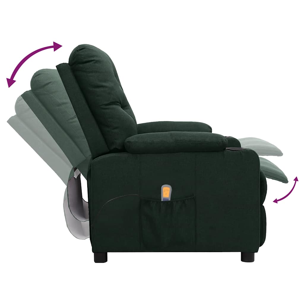 Massagesessel Dunkelgrün Stoff