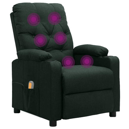 Massagesessel Dunkelgrün Stoff