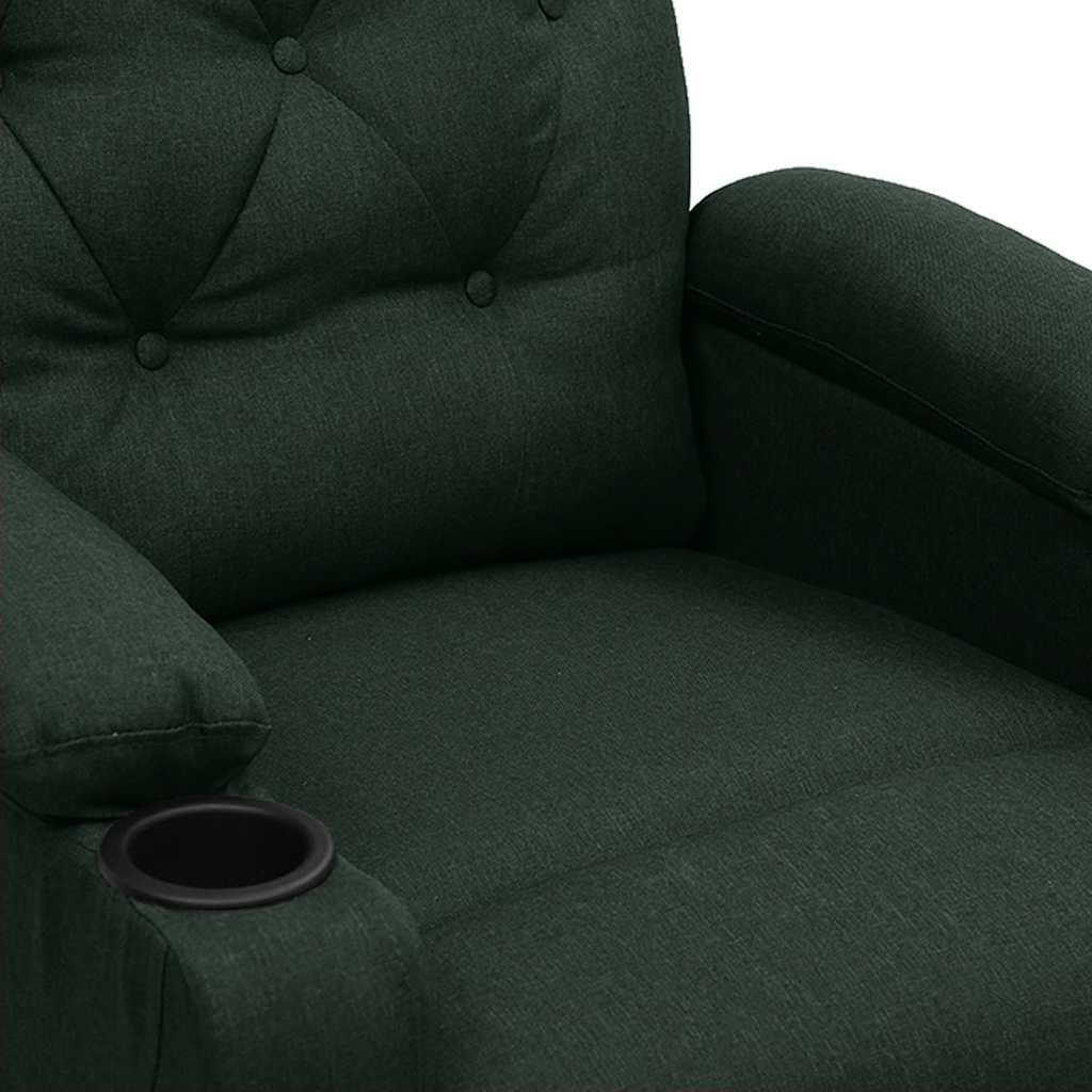 Massagesessel Dunkelgrün Stoff