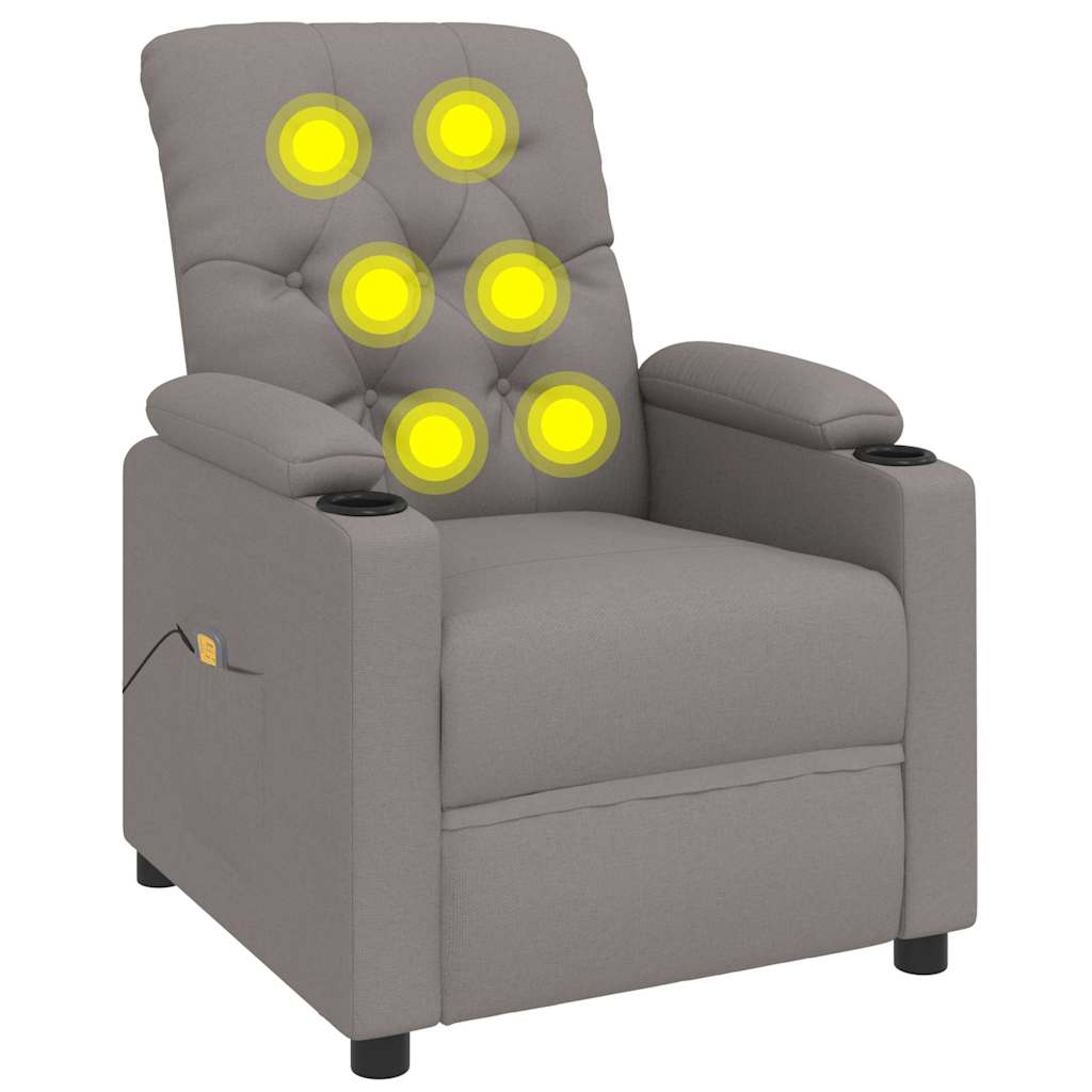 Massagesessel Taupe Stoff