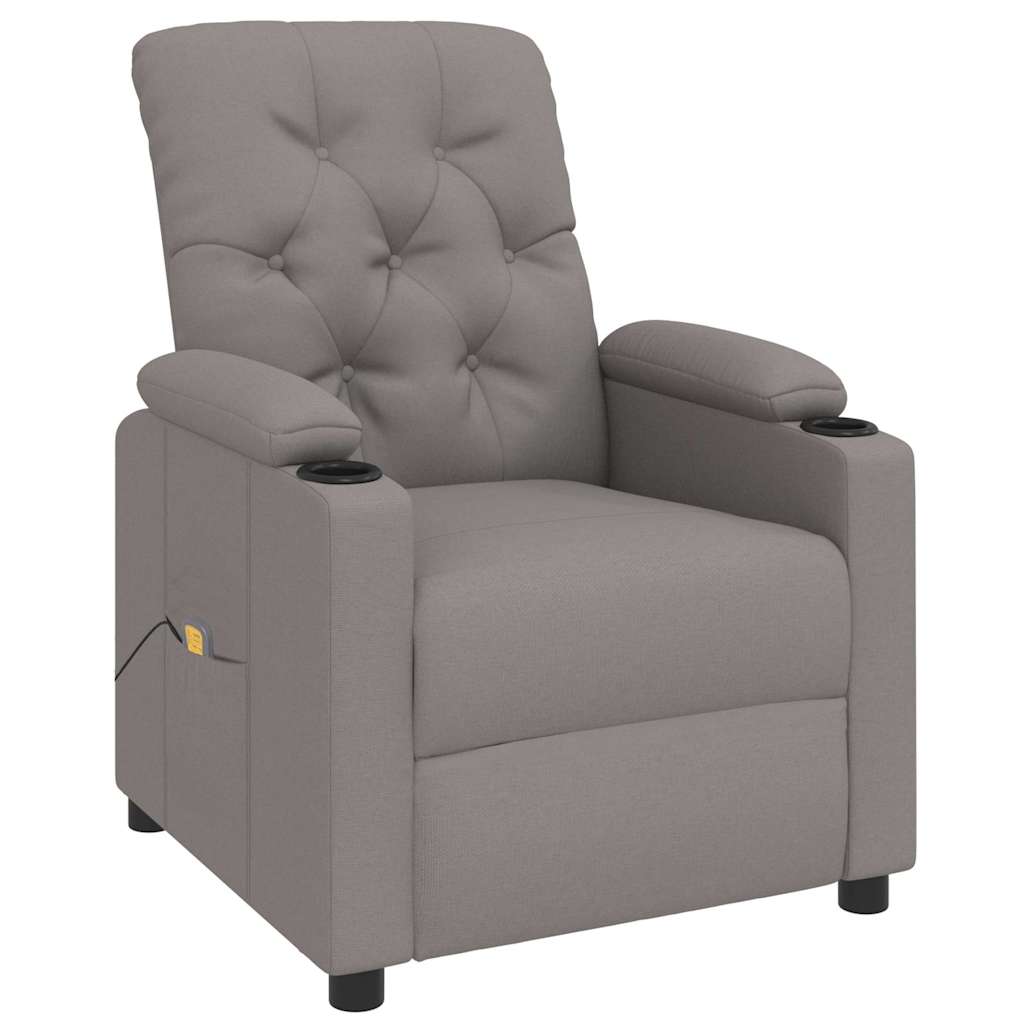Massagesessel Taupe Stoff