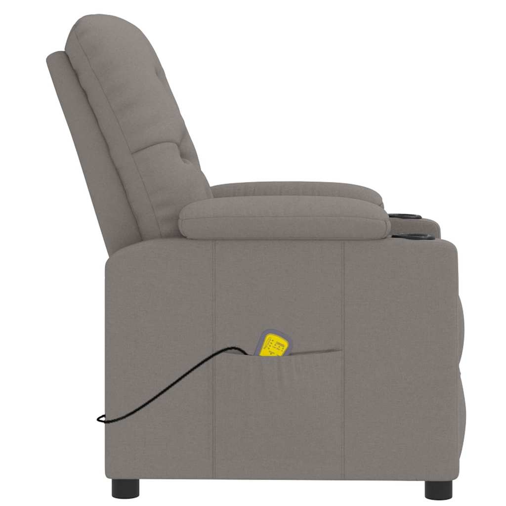 Massagesessel Taupe Stoff