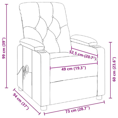 Massagesessel Taupe Stoff