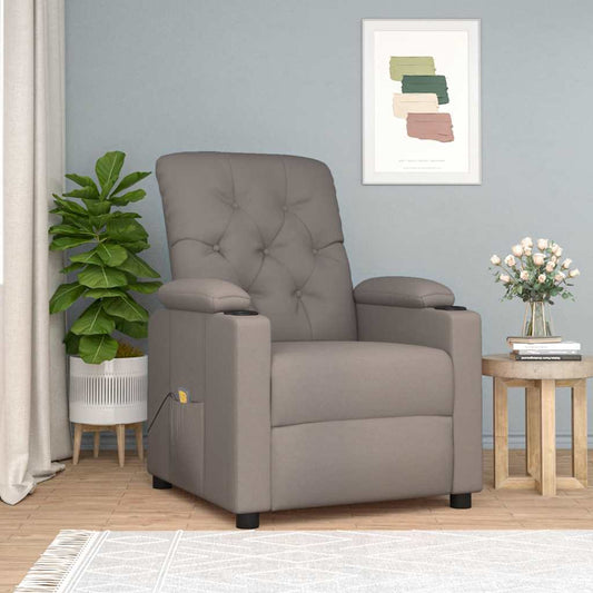 Massagesessel Taupe Stoff
