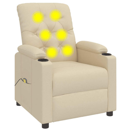 Massagesessel Creme Stoff