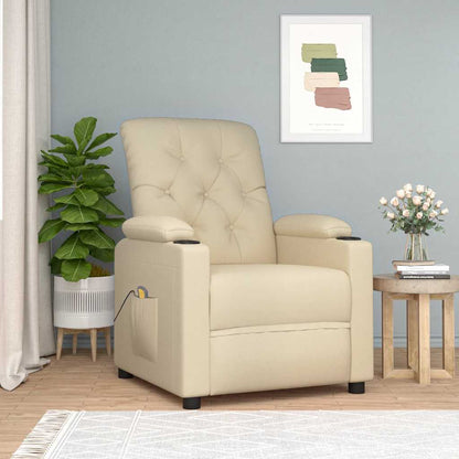 Massagesessel Creme Stoff