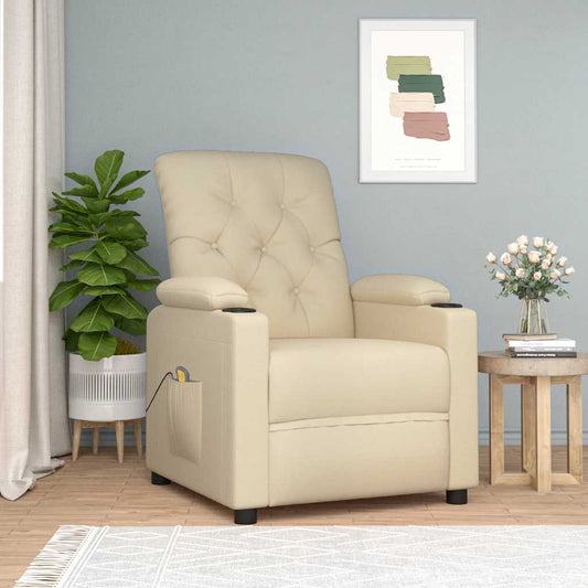 Massagesessel Creme Stoff