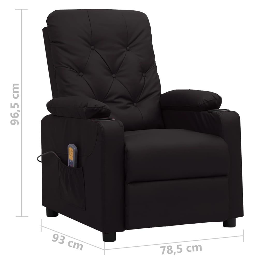 Massagesessel Schwarz Kunstleder