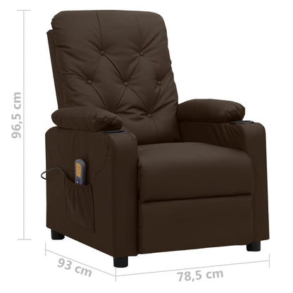 Massagesessel Braun Kunstleder