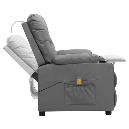 Massagesessel Grau Kunstleder