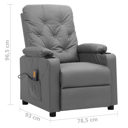 Massagesessel Grau Kunstleder