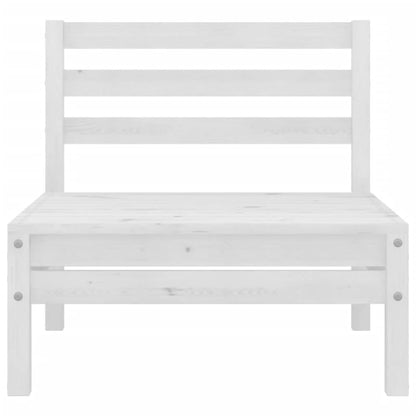 2-Sitzer-Gartensofa Weiß Kiefer Massivholz
