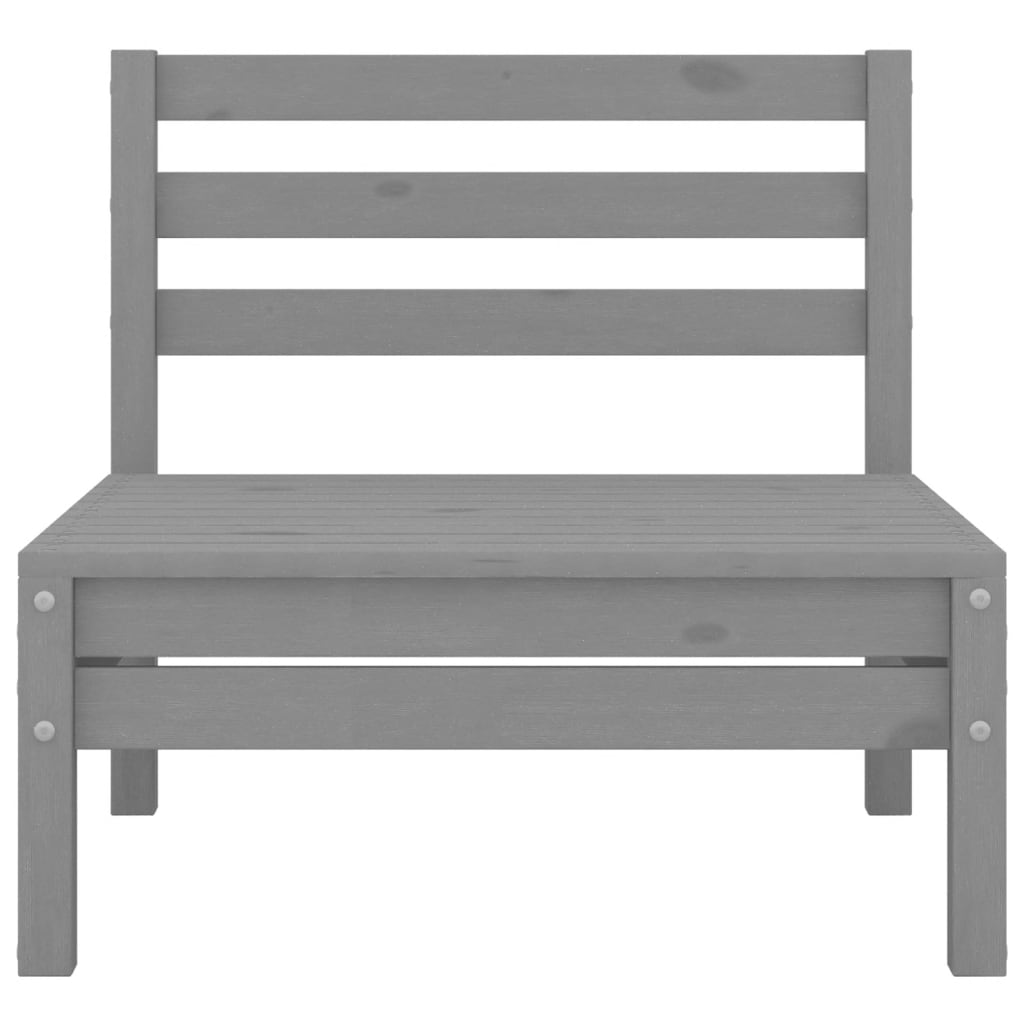 3-tlg. Garten-Lounge-Set Grau Kiefer Massivholz