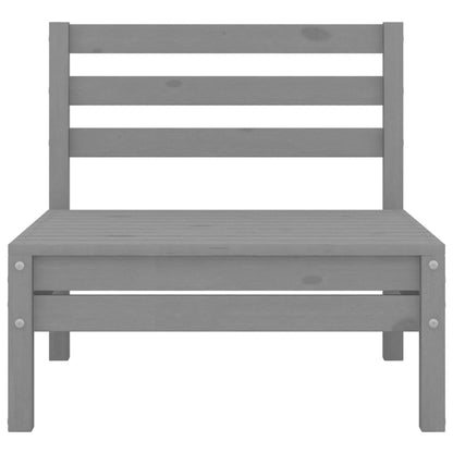 6-tlg. Garten-Lounge-Set Grau Massivholz Kiefer