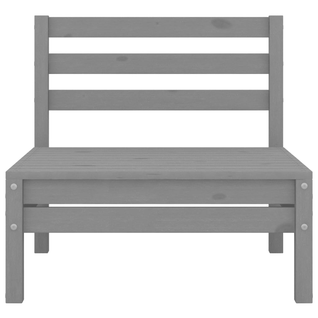 8-tlg. Garten-Lounge-Set Grau Massivholz Kiefer
