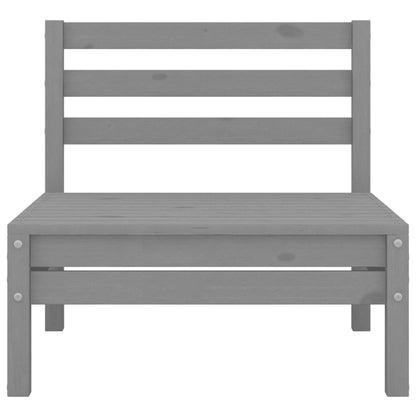 8-tlg. Garten-Lounge-Set Grau Massivholz Kiefer
