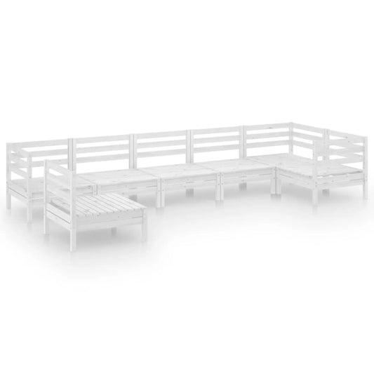 7-tlg. Garten-Lounge-Set Massivholz Kiefer Weiß