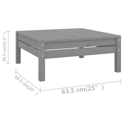 8-tlg. Garten-Lounge-Set Grau Massivholz Kiefer