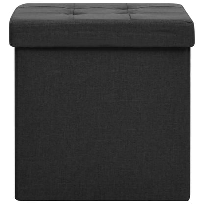Hocker mit Stauraum Schwarz Leinenoptik