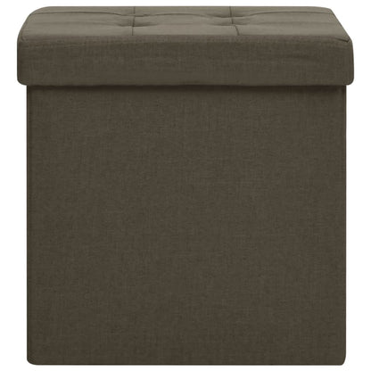 Hocker mit Stauraum Dunkelbraun Leinenoptik
