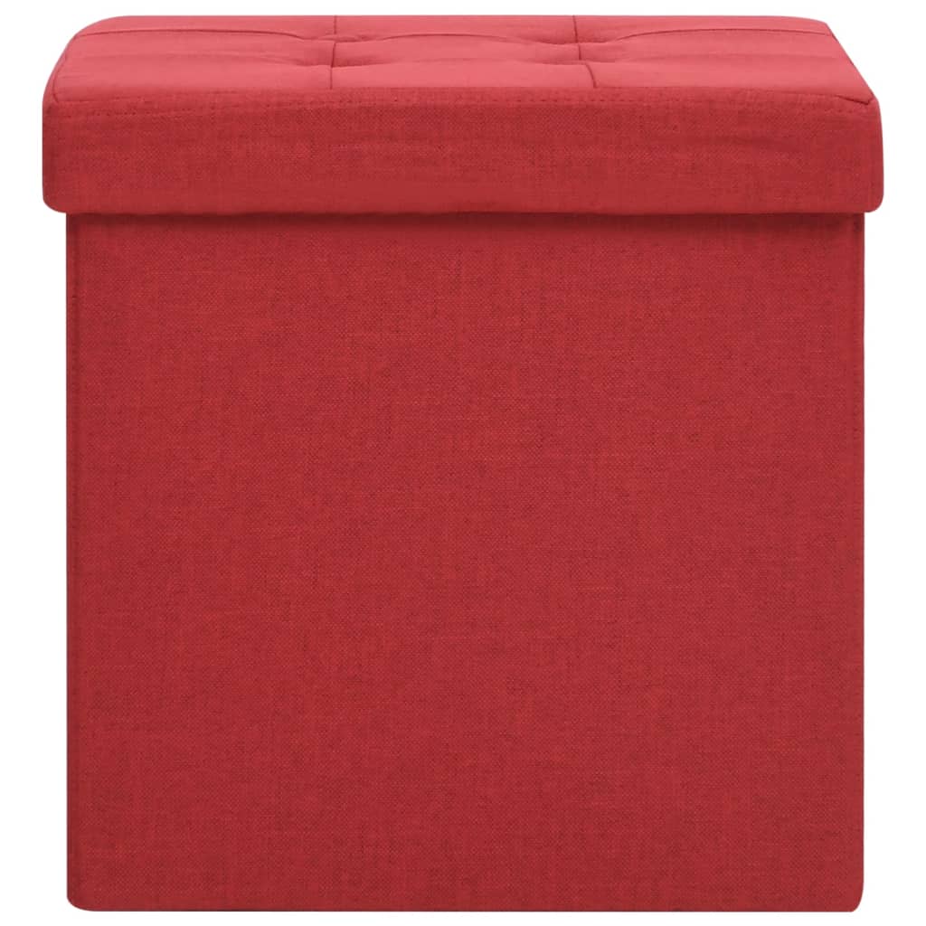 Hocker mit Stauraum Weinrot Leinenoptik