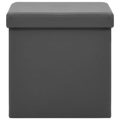 Hocker mit Stauraum Grau PVC