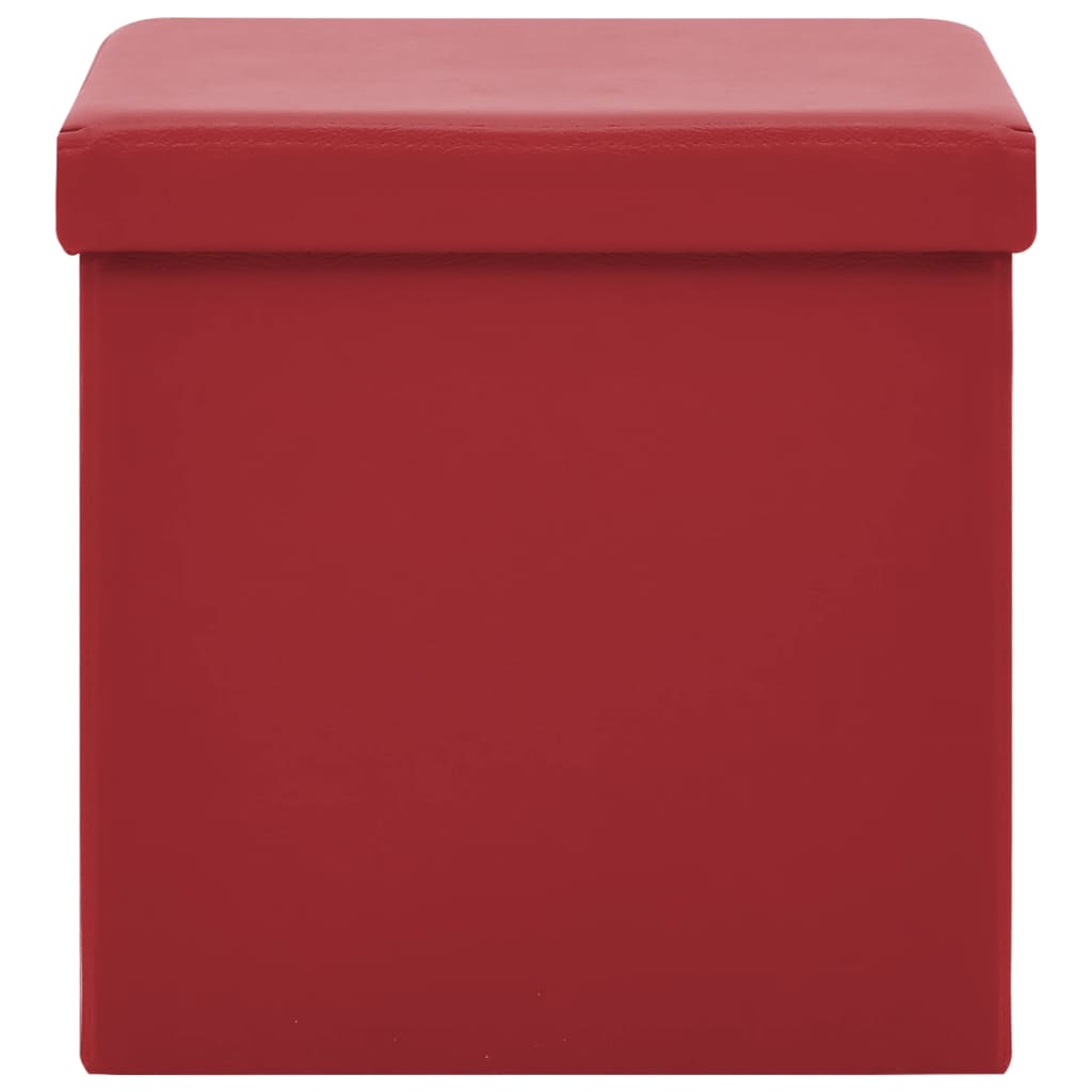 Hocker mit Stauraum Weinrot PVC