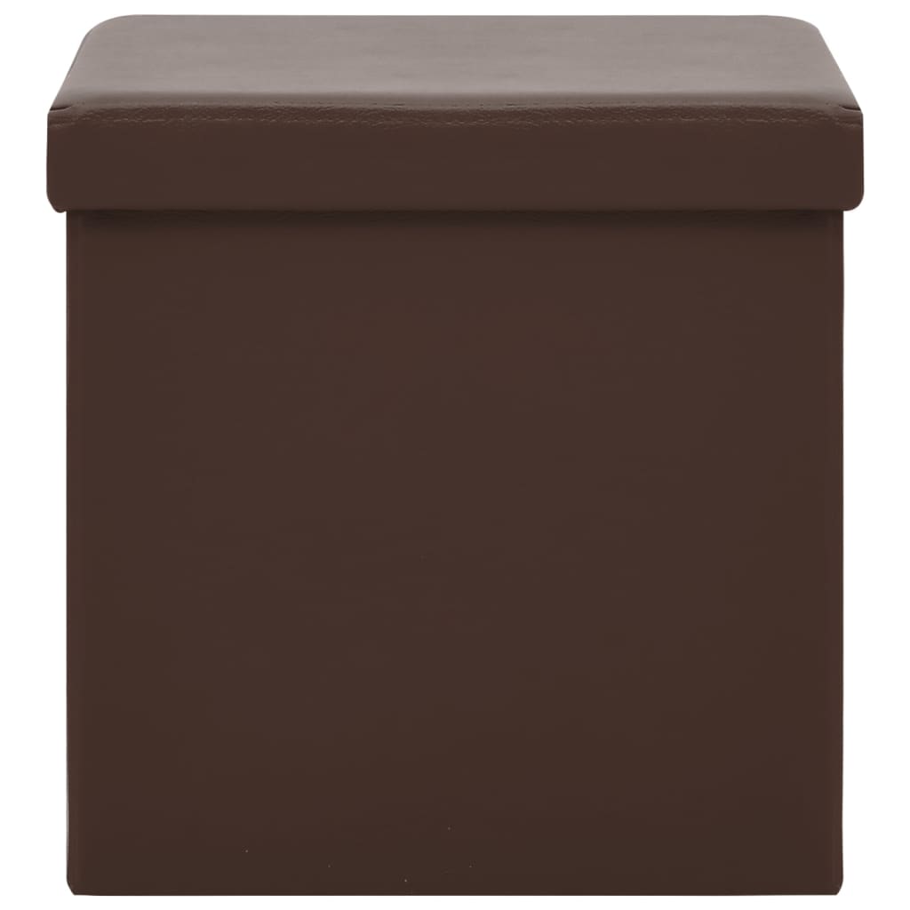 Hocker mit Stauraum 2 Stk. Braun PVC