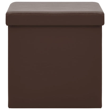 Hocker mit Stauraum 2 Stk. Braun PVC