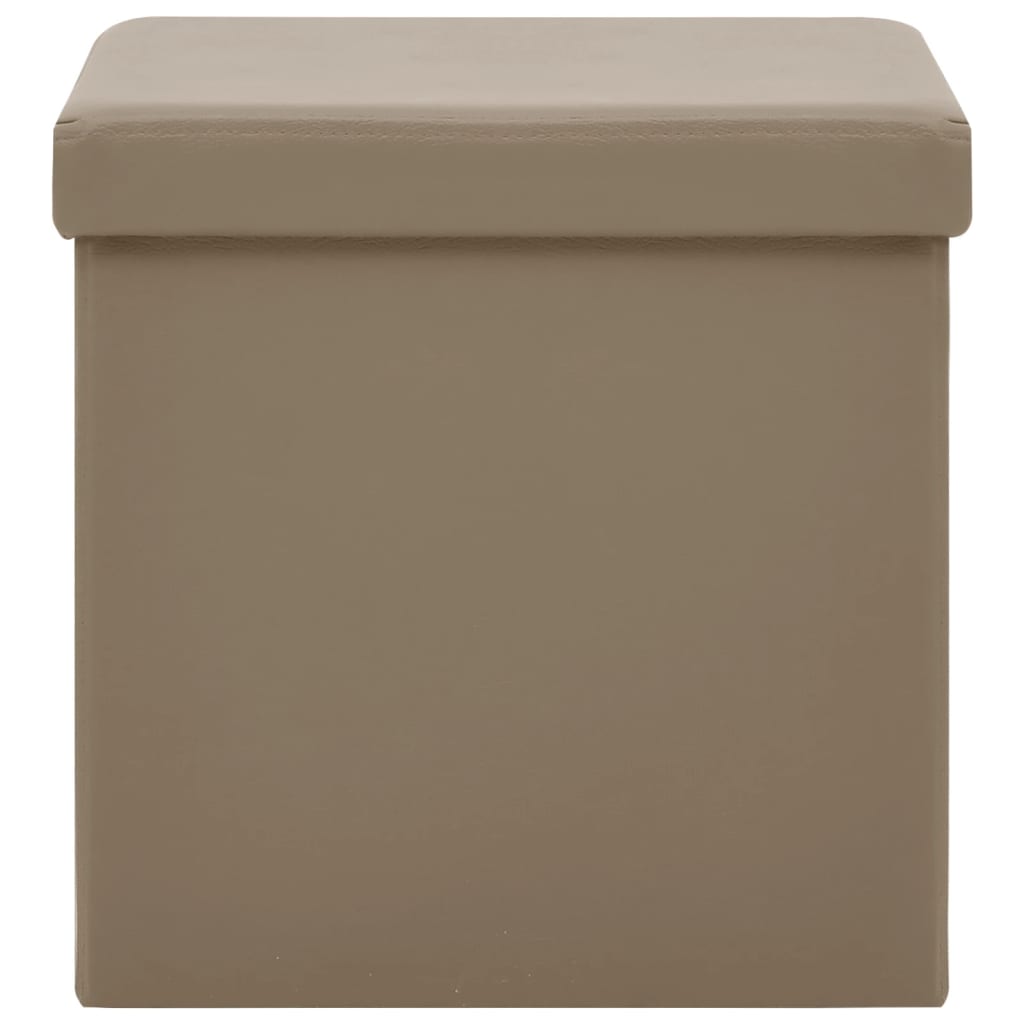 Hocker mit Stauraum 2 Stk. Cappuccino-Braun PVC