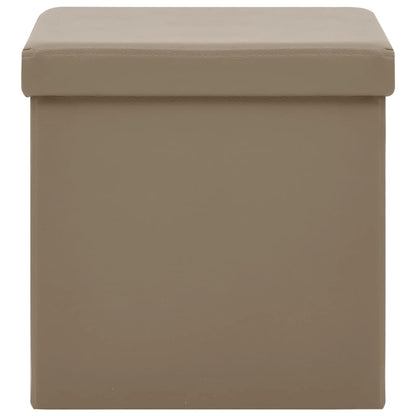 Hocker mit Stauraum 2 Stk. Cappuccino-Braun PVC