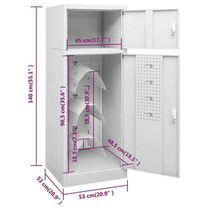 Sattelschrank Hellgrau 53x53x140 cm Stahl